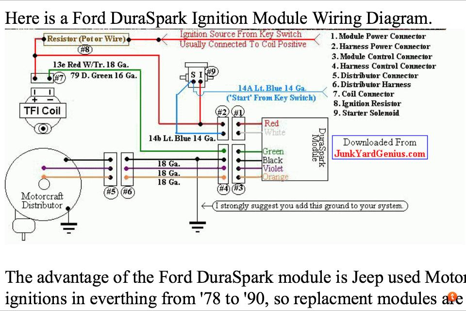 Duraspark Ignition And Painless Wiring Harness Help